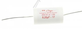 Mundorf Foil Capacitor - 8,2uf-250v Audio Filmcap. Axial 85° 22x33mm