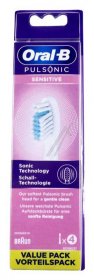 Braun Tooth Brush - Oral-b Aufsteckbursten Pulsonic Sensitive Weiss 4er-pack