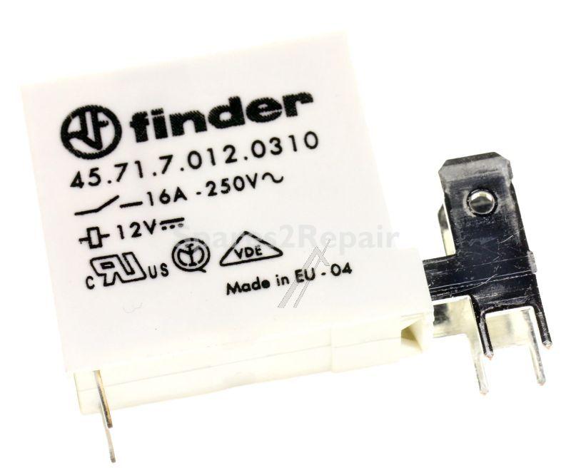 Finder Pcb Relay To 12v - 12vdc 16a-250vac Relay, 1 Turnkey - With Faston Terminals