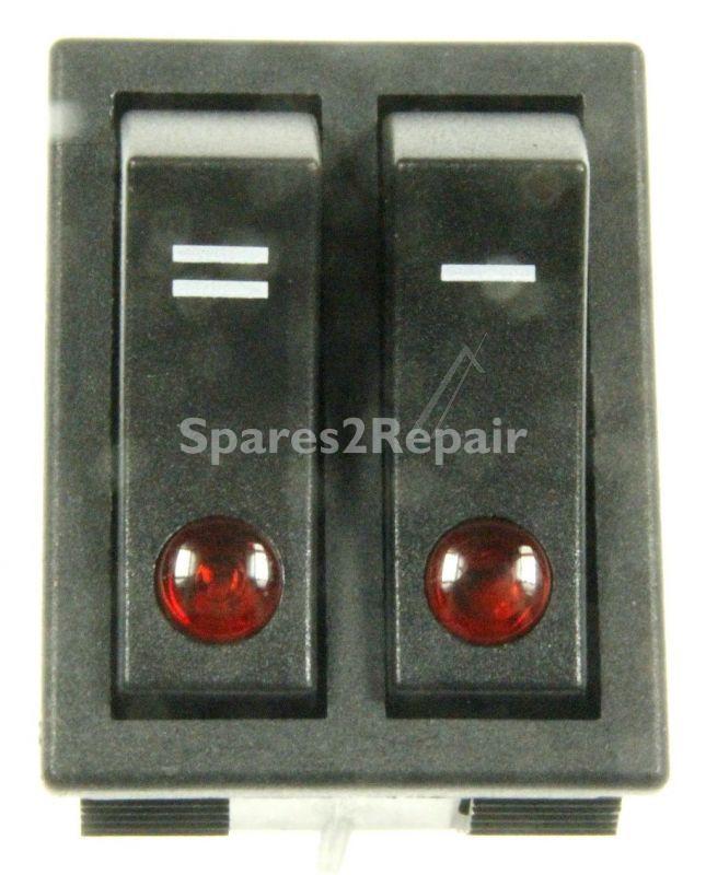 Switch - 5108007600 Double Switch (spia 85v) Black 250v16a [Delonghi]