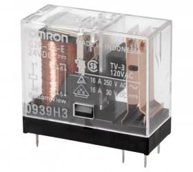 Omron Pcb Relay To 24v - 24vdc 16v-250vac Relay, 1 Turnkey, High Capacity