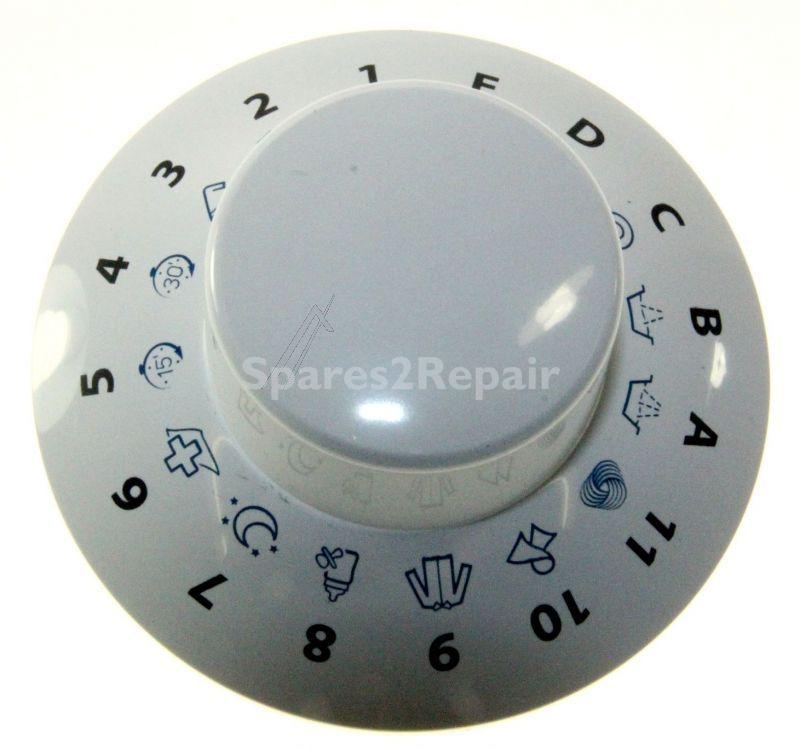 Button - C00259504 482000030555 Wash Timer Knob White Pw Arsf [Whirlpool Indesit]