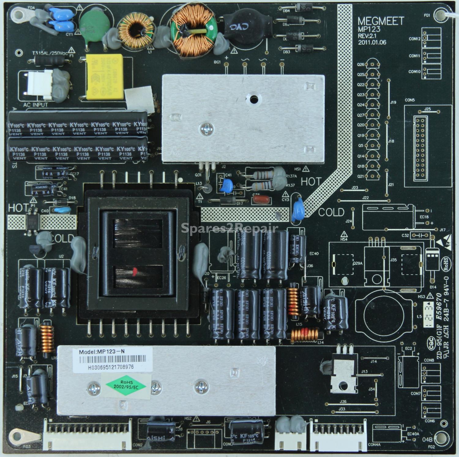 Baird JO32LEDBK - PSU - MEGMEET - MP123 - REV:2.1 - MP123-N - ZD-95(G)F