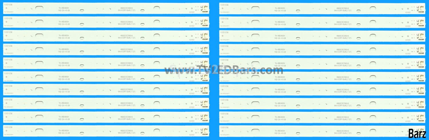 Barz LED Backlight Array Panasonic TX-49EX600B TX-49EX580B TX-49EXW684 TX-49FX600B TX-49FXW684 49" TZLP213KFCA1 TZLP213KFCT9 TZLP253AFAE TNP4G622-1 20pcs