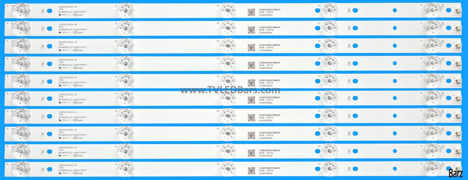 Barz LED Backlight Array Dahua LM55-F410 Monitor TPT550J1-QUBN5L.K REV:D9P0G LB-GM3030-GJ0D205510X5D29-T 10pcs