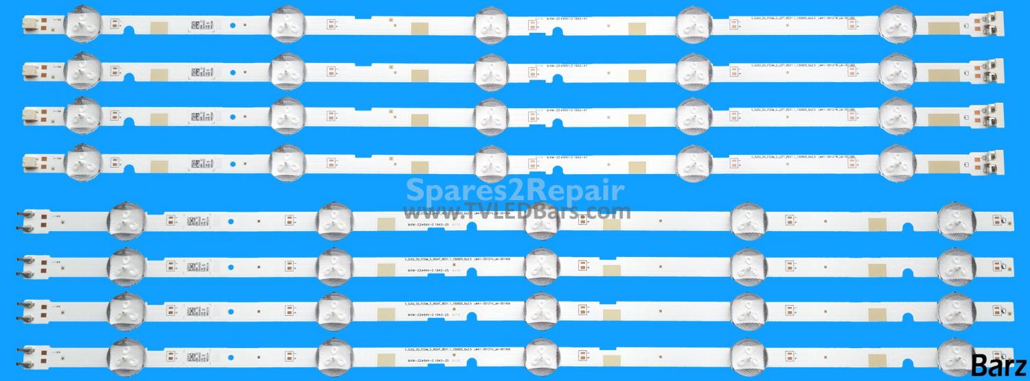 Barz LED Backlight Array Samsung UE49M5000AKXXU BN96-37774A + BN96-37775A 49" CY-JM049BGEV2H CY-JM049BGEV1H V5DN-500SMA-R1 + V5DN-500SMB-R1 8pcs