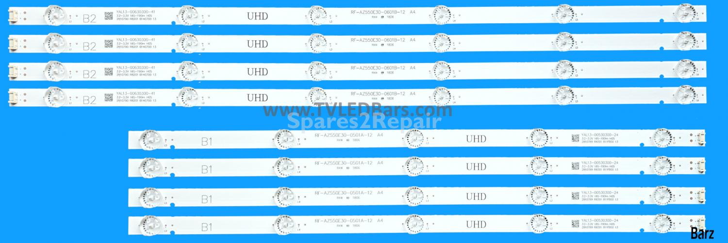 Barz LED Backlight Array LG 55UJ620V LC550EGJ-SKA4 RF-AZ550E30-0601B + RF-AZ550E30-0501A 8pcs