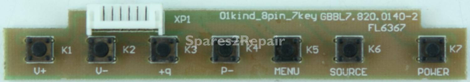 Evotel ELCD32USB - Buttons - GBBL7.820.0140-2 - FL6367 - 01kind_8pin_7key (Without Plastic)