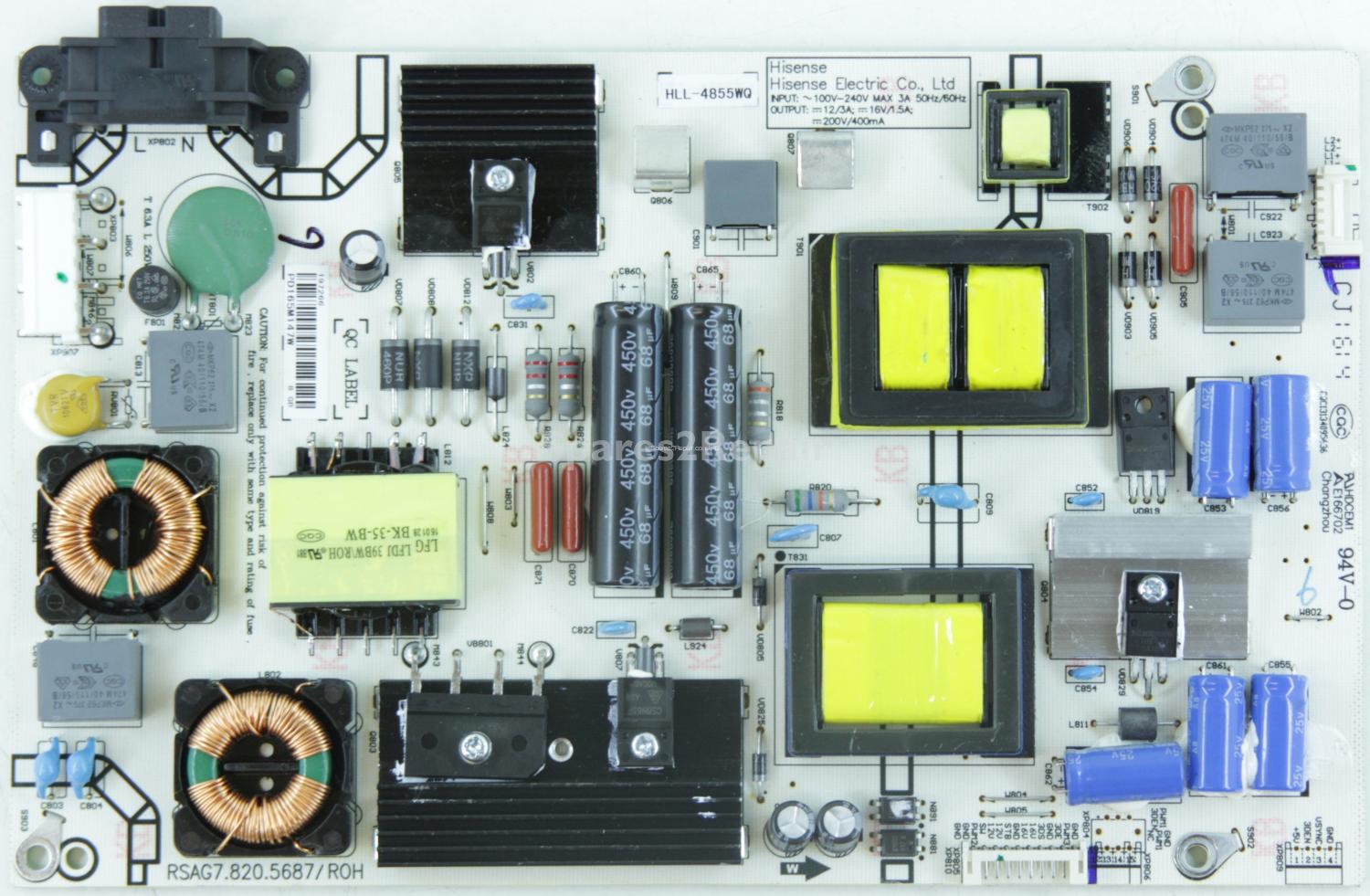 Hisense H49M3000 - Power Supply - HLL-4855WQ - PD165M147W - RSAG7.820.5687/ROH - CQC13134095636