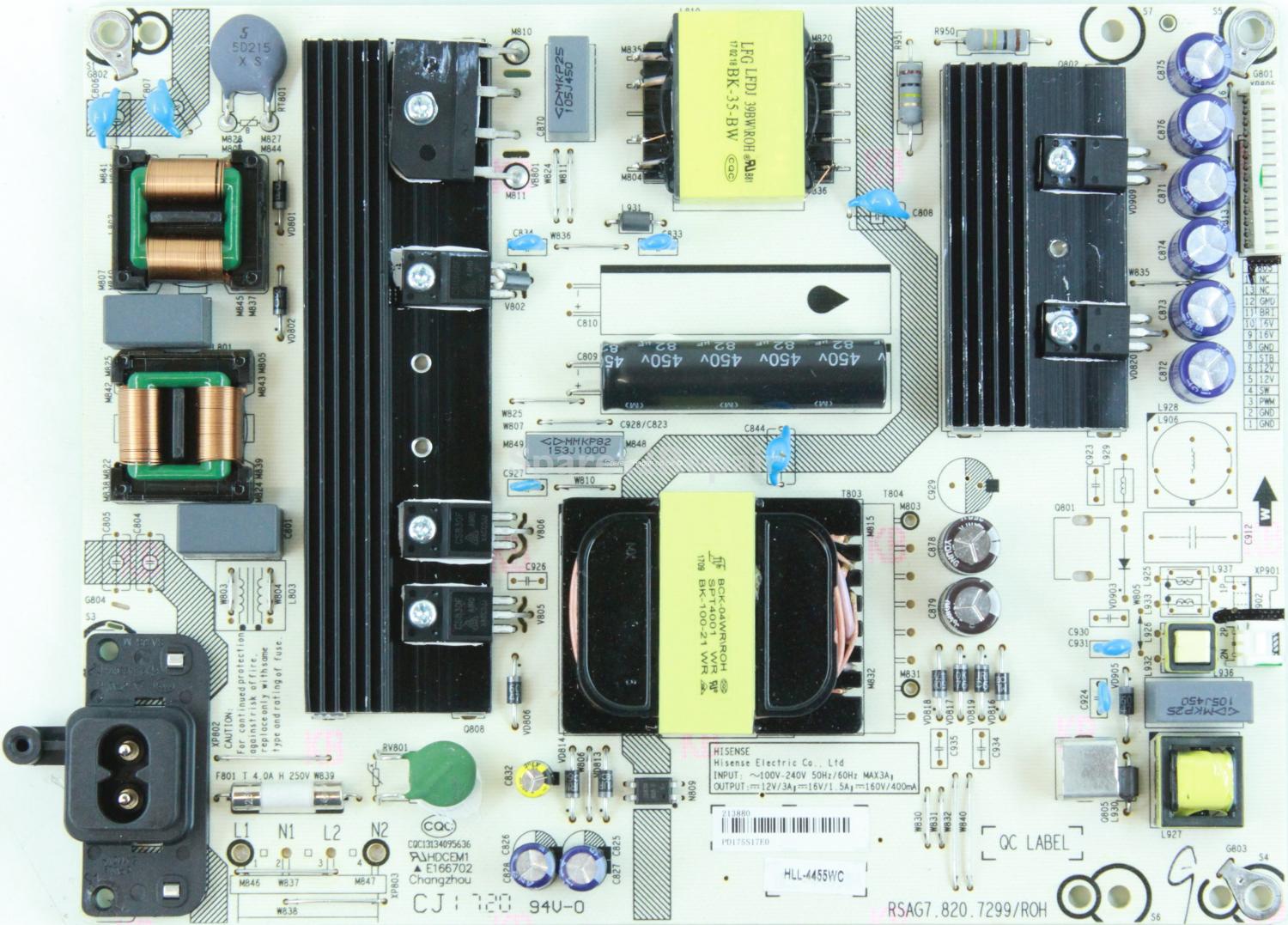 HiSense H49N5700UK - PSU - 213880 - HLL-4455WC - RSAG7.820.7299