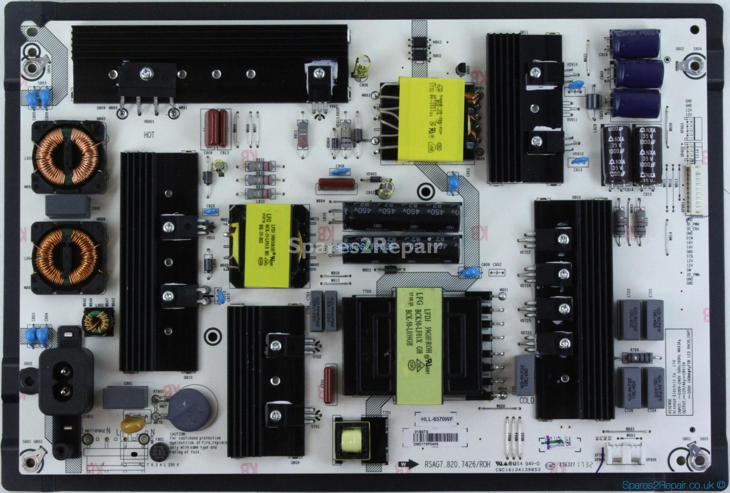 HiSense H65N5300UK - PSU - RSAG7.820.7426/ROH - HLL-6570WF - 218070 - DMD178P04K6 - CQC16134139053