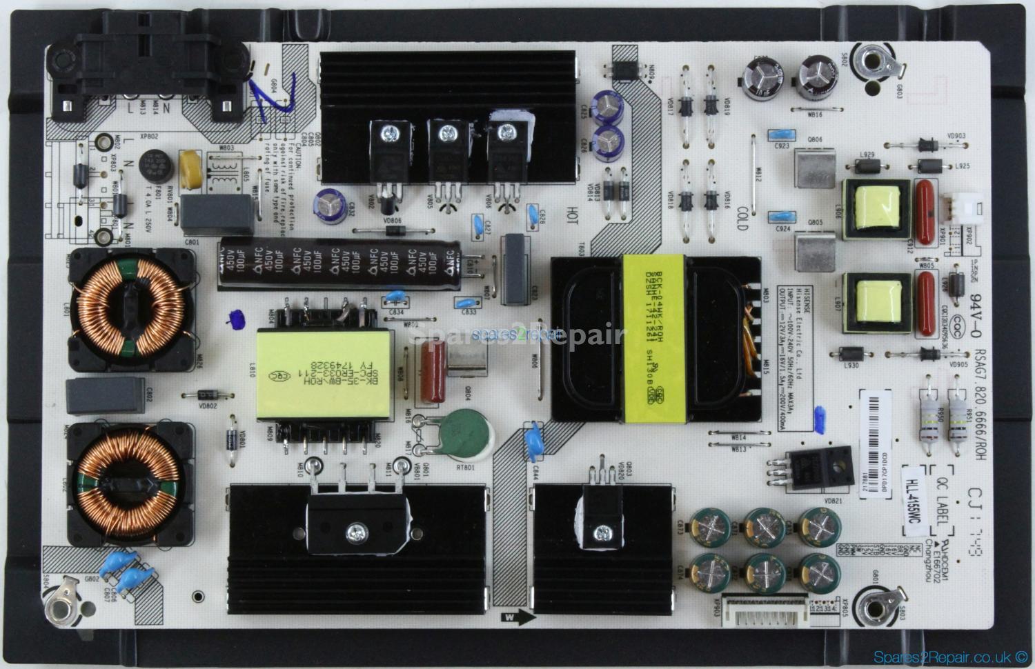 HiSense H50N5300UK - PSU - RSAG7.820.6666/ROH - HLL-4155WC - 217881 - CQC13134095636