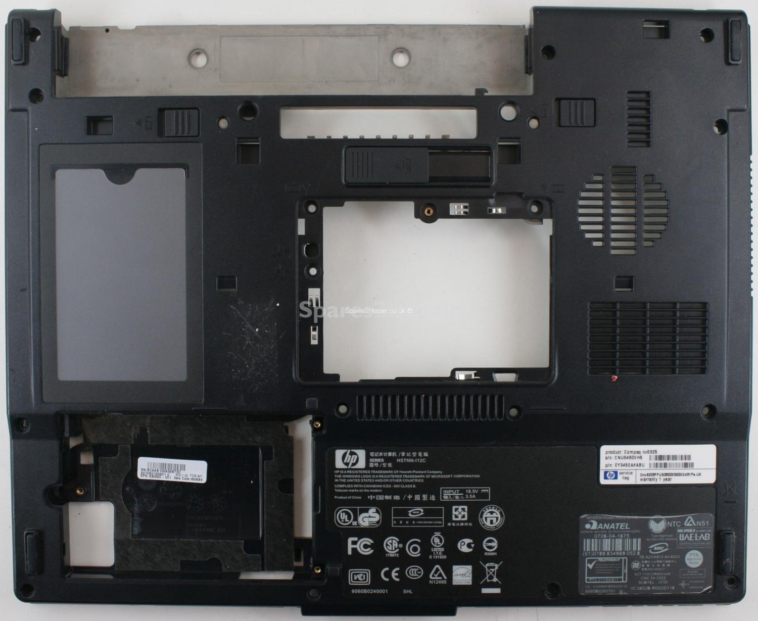 HP Compaq nx6325 - Bottom Base - 6070B0100601 - REV:1.00