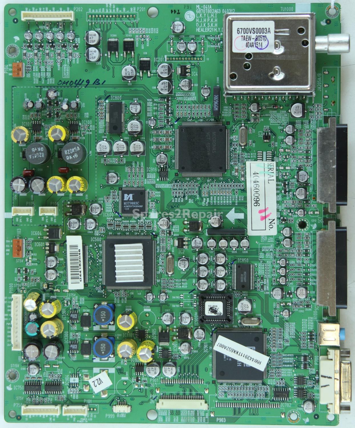 LG RZ-26LZ50 - Main AV - 6870T802A63 - 040312 - ML-041A - 3911TKK652A