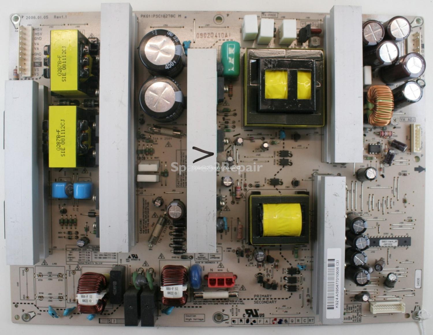 LG 50PS3000-ZB - PSU - EAY59547701 - Rev 1.1 - PSC10278C M - 1H488W