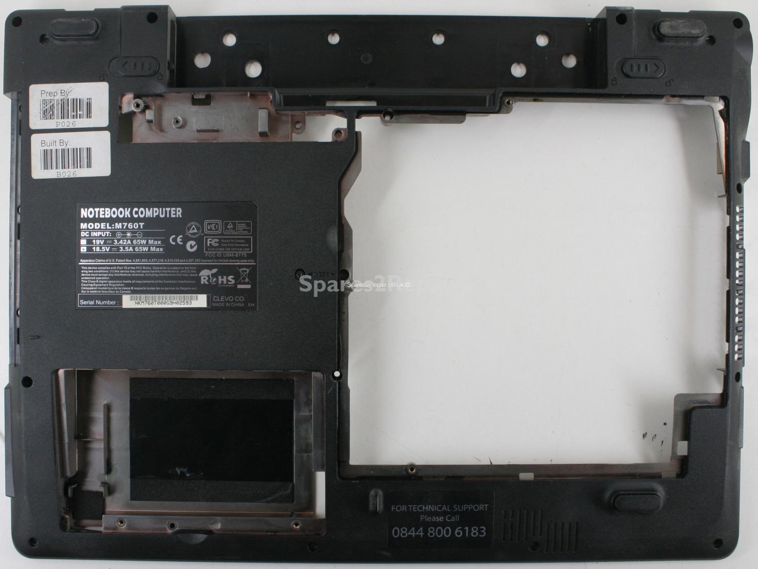 LogiQ Notebook M760T - Bottom Base - 6-39-M76S3-013