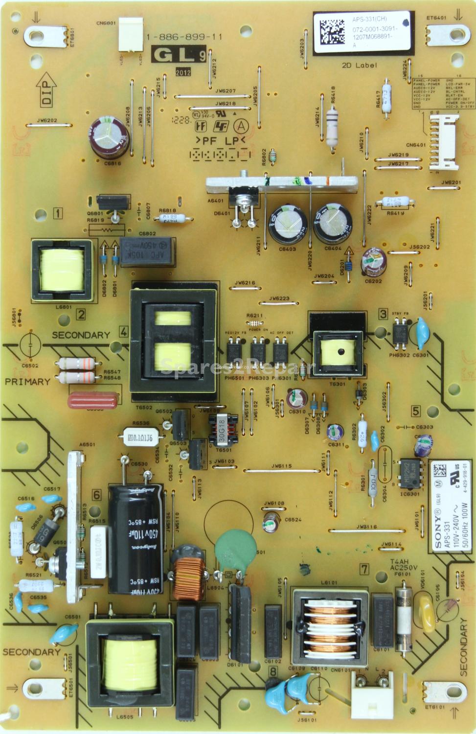 Sony KDL-32EX343 - Power Supply - 1-886-899-11 - 4-429-918-01 - APS-331(CH)