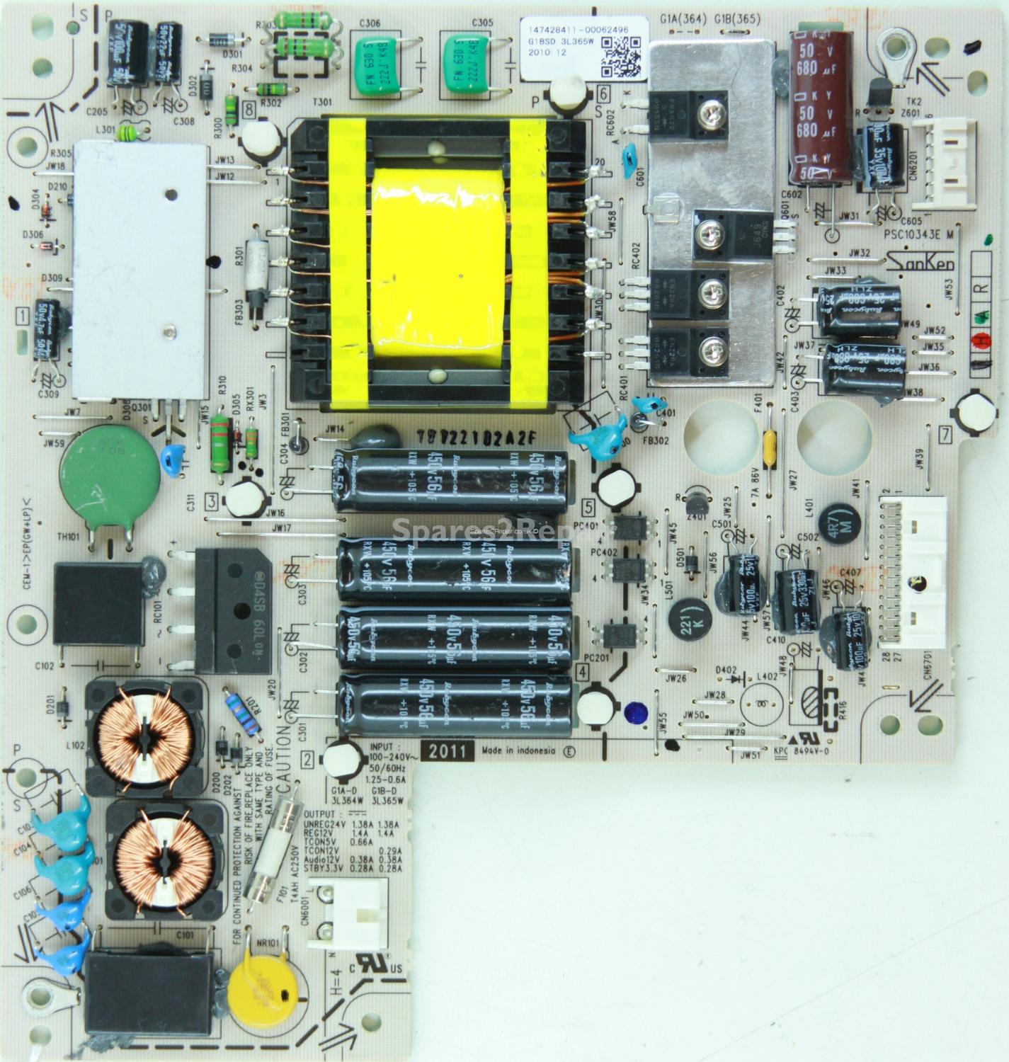 Sony KDL-26EX320 - Power Supply - PSC10343E M - 147428411