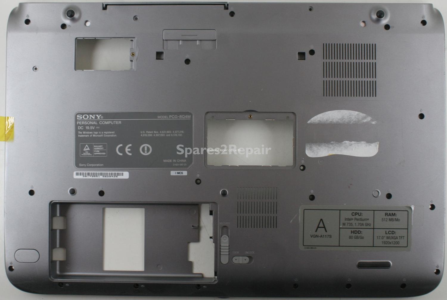 Sony Vaio PCG-8Q4M - Bottom Base - 4-682-561